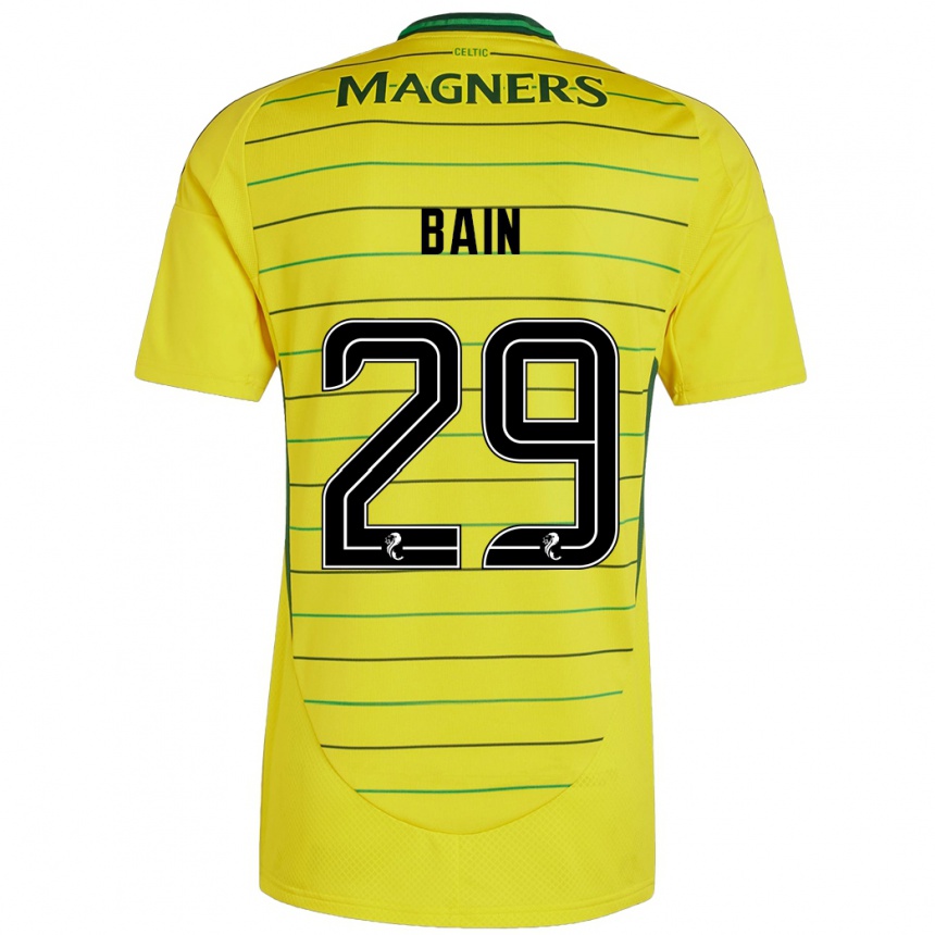 Damen Fußball Scott Bain #29 Gelb Auswärtstrikot Trikot 2024/25 T-Shirt Luxemburg