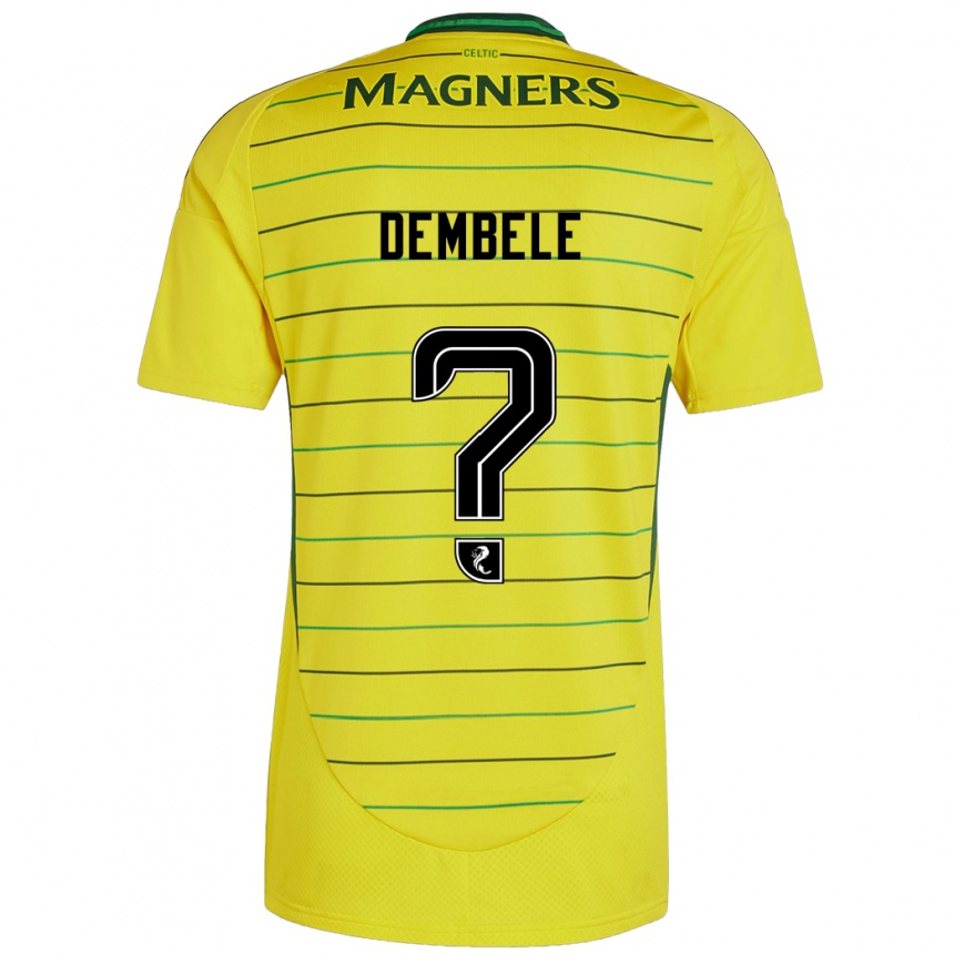 Damen Fußball Hassan Dembele #0 Gelb Auswärtstrikot Trikot 2024/25 T-Shirt Luxemburg