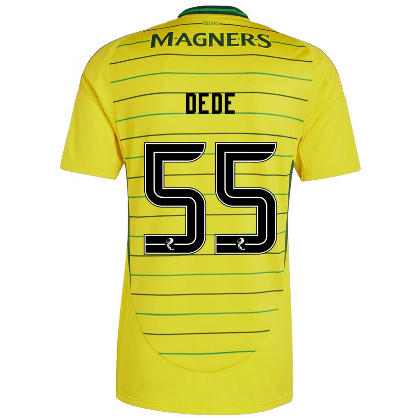 Damen Fußball Josh Dede #55 Gelb Auswärtstrikot Trikot 2024/25 T-Shirt Luxemburg