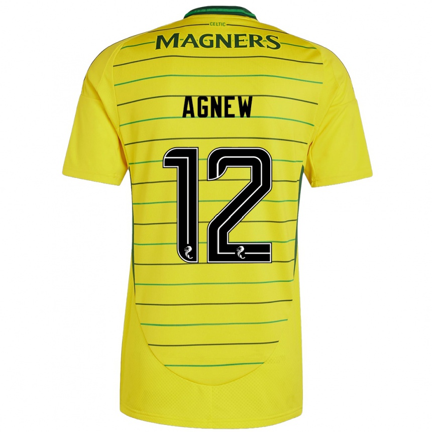 Damen Fußball Murphy Agnew #12 Gelb Auswärtstrikot Trikot 2024/25 T-Shirt Luxemburg