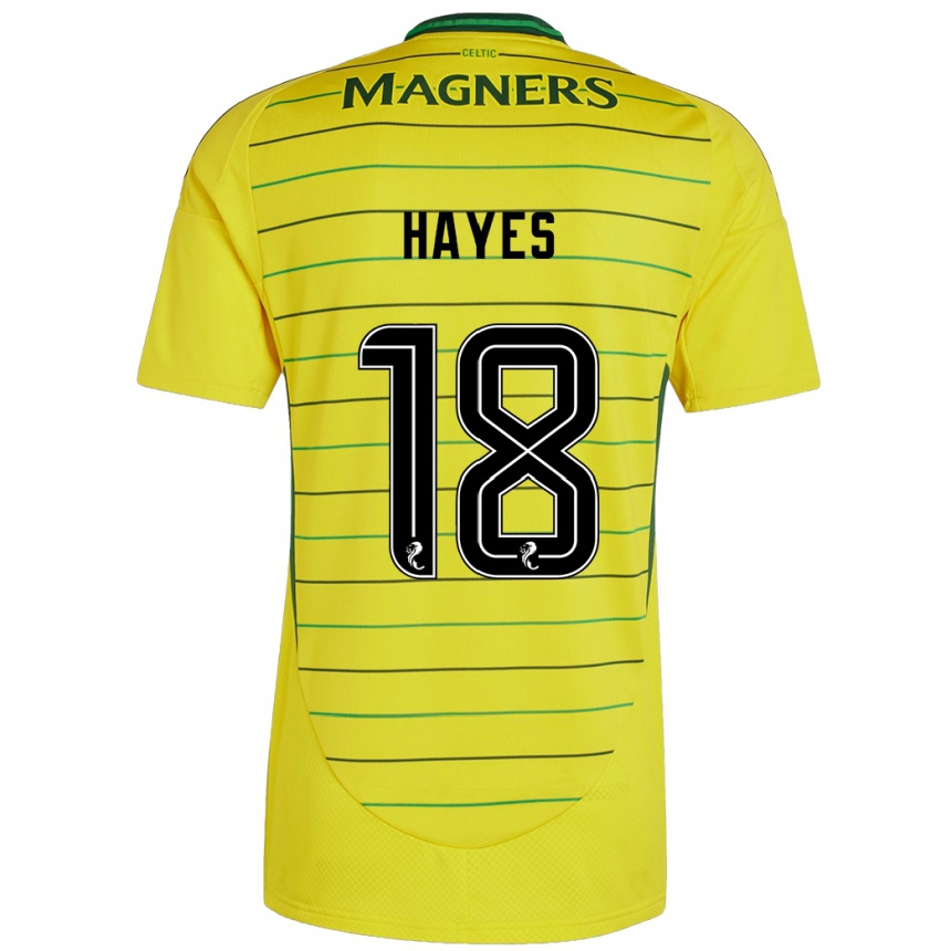 Damen Fußball Caitlin Hayes #18 Gelb Auswärtstrikot Trikot 2024/25 T-Shirt Luxemburg