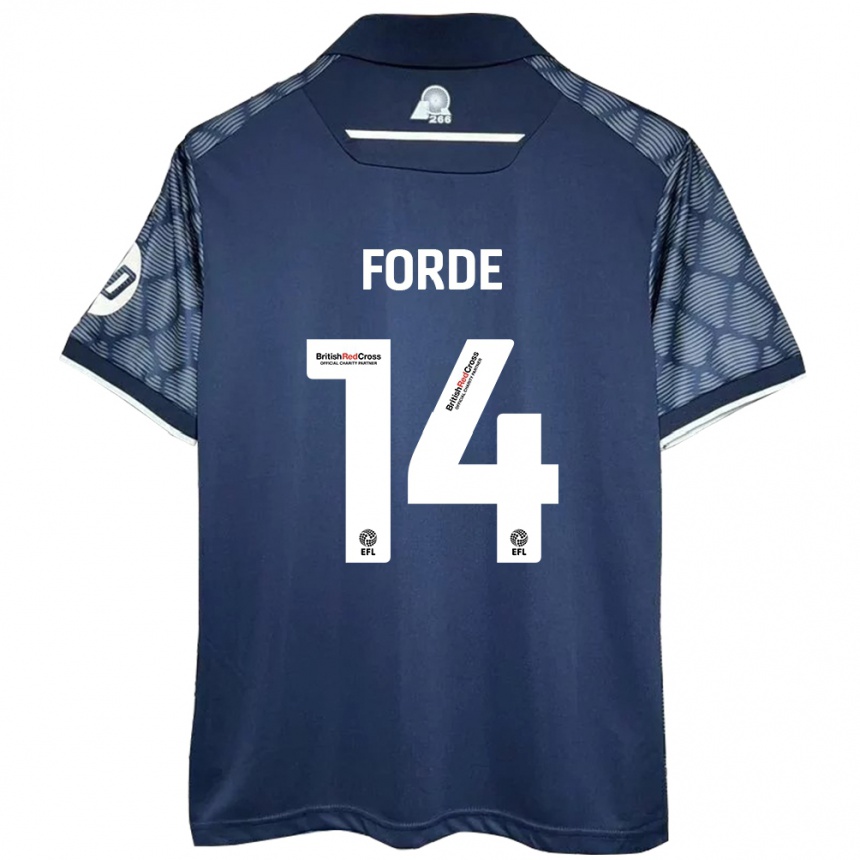 Damen Fußball Anthony Forde #14 Schwarz Auswärtstrikot Trikot 2024/25 T-Shirt Luxemburg