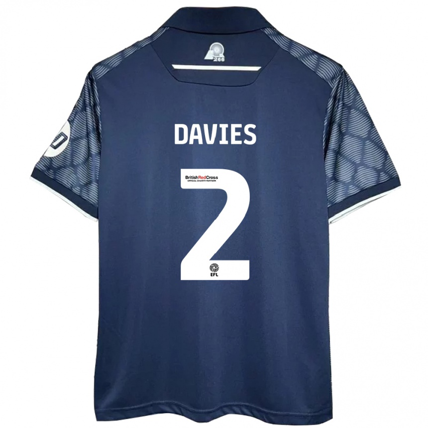 Damen Fußball Phoebe Davies #2 Schwarz Auswärtstrikot Trikot 2024/25 T-Shirt Luxemburg