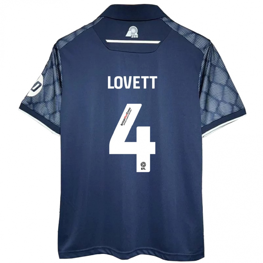 Damen Fußball Erin Lovett #4 Schwarz Auswärtstrikot Trikot 2024/25 T-Shirt Luxemburg