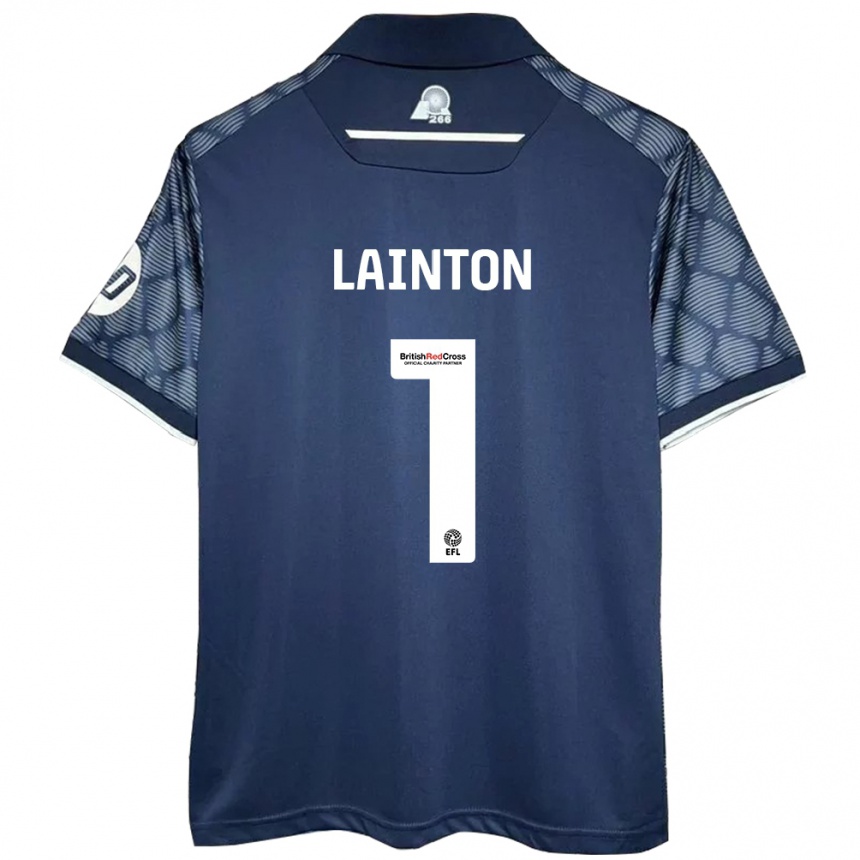 Damen Fußball Rob Lainton #1 Schwarz Auswärtstrikot Trikot 2024/25 T-Shirt Luxemburg