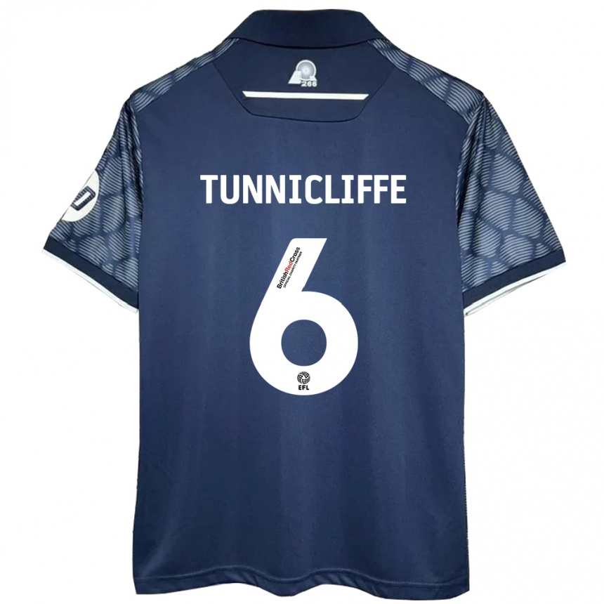 Damen Fußball Jordan Tunnicliffe #6 Schwarz Auswärtstrikot Trikot 2024/25 T-Shirt Luxemburg