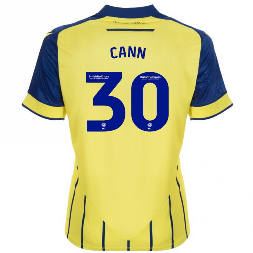 Damen Fußball Ted Cann #30 Gelb Blau Auswärtstrikot Trikot 2024/25 T-Shirt Luxemburg