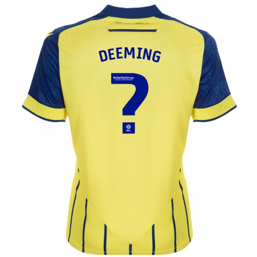 Damen Fußball Cole Deeming #0 Gelb Blau Auswärtstrikot Trikot 2024/25 T-Shirt Luxemburg