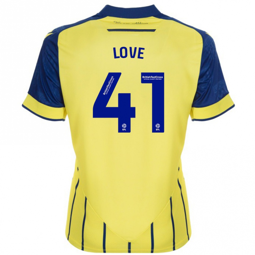 Damen Fußball Layton Love #41 Gelb Blau Auswärtstrikot Trikot 2024/25 T-Shirt Luxemburg