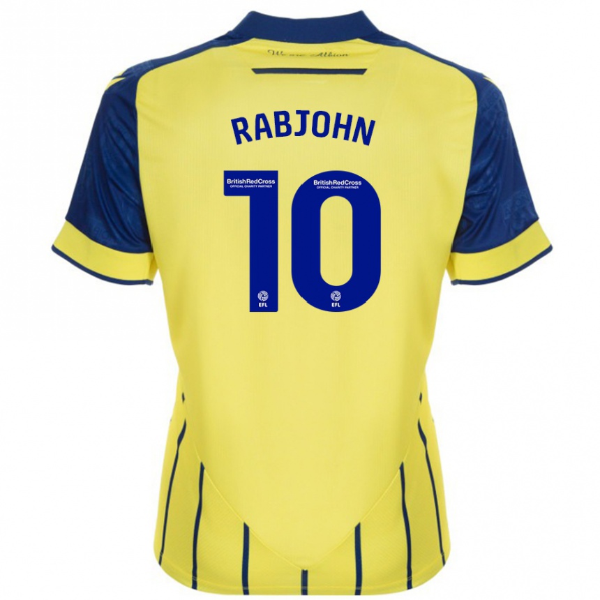 Damen Fußball Olivia Rabjohn #10 Gelb Blau Auswärtstrikot Trikot 2024/25 T-Shirt Luxemburg