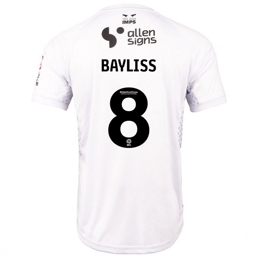 Damen Fußball Tom Bayliss #8 Rot Weiß Auswärtstrikot Trikot 2024/25 T-Shirt Luxemburg