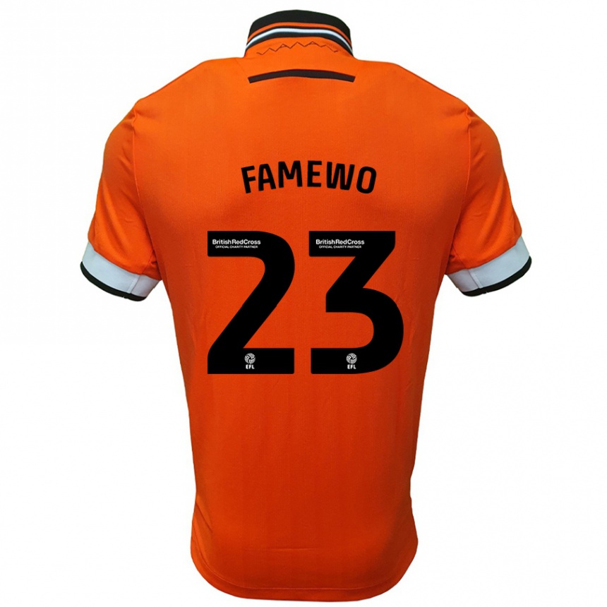 Damen Fußball Akin Famewo #23 Orange Weiß Auswärtstrikot Trikot 2024/25 T-Shirt Luxemburg