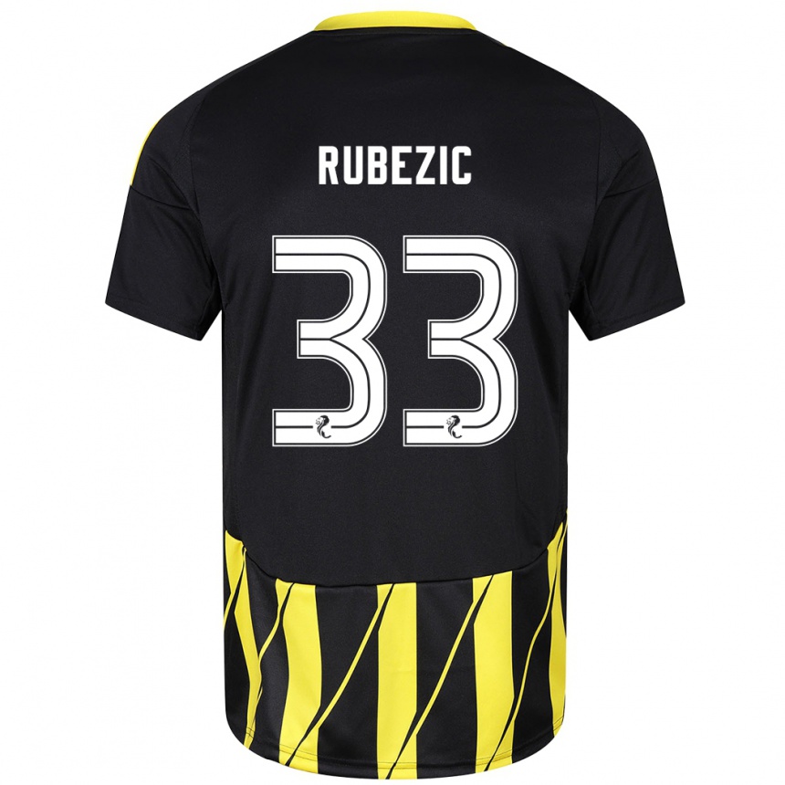 Damen Fußball Slobodan Rubezic #33 Schwarz Gelb Auswärtstrikot Trikot 2024/25 T-Shirt Luxemburg