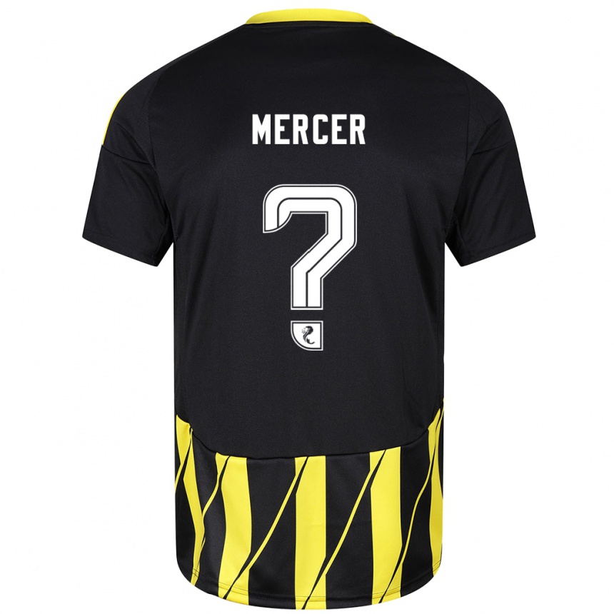 Damen Fußball Jamie Mercer #0 Schwarz Gelb Auswärtstrikot Trikot 2024/25 T-Shirt Luxemburg