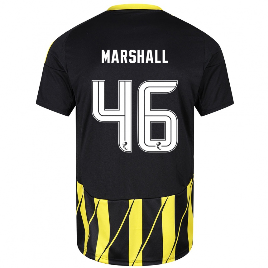 Damen Fußball Findlay Marshall #46 Schwarz Gelb Auswärtstrikot Trikot 2024/25 T-Shirt Luxemburg