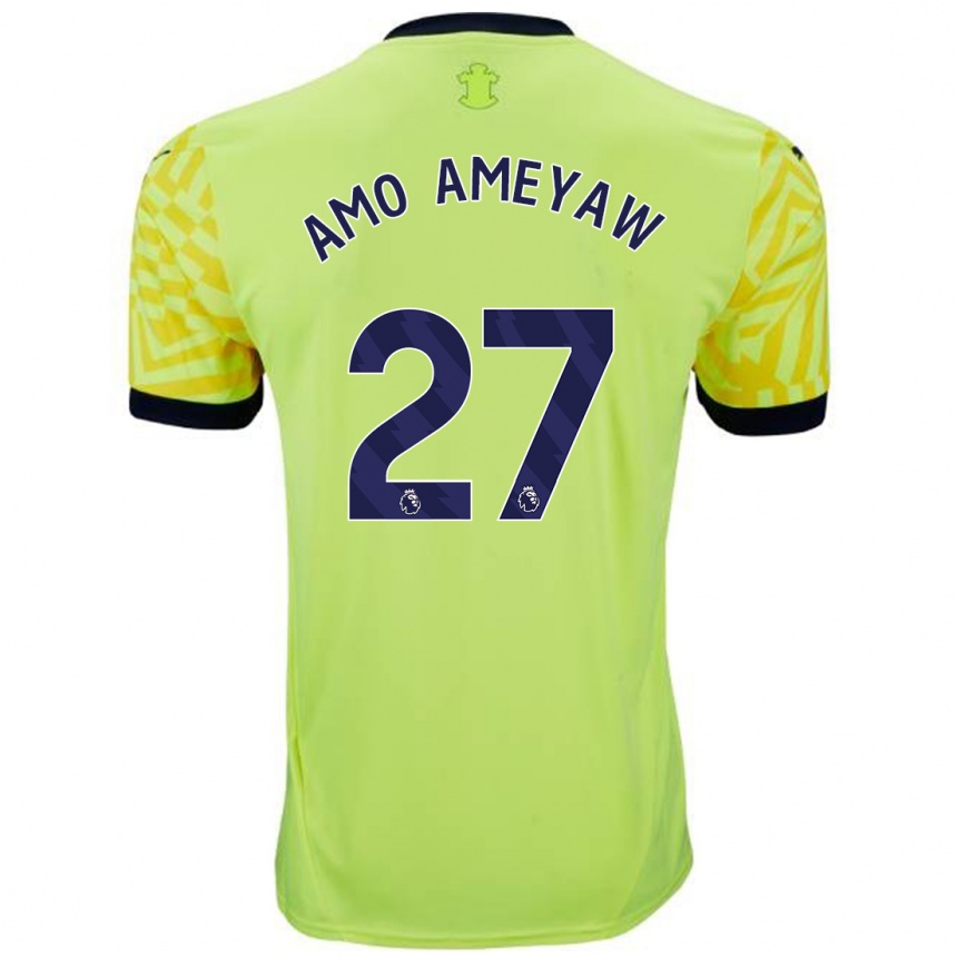 Damen Fußball Samuel Amo-Ameyaw #27 Gelb Auswärtstrikot Trikot 2024/25 T-Shirt Luxemburg