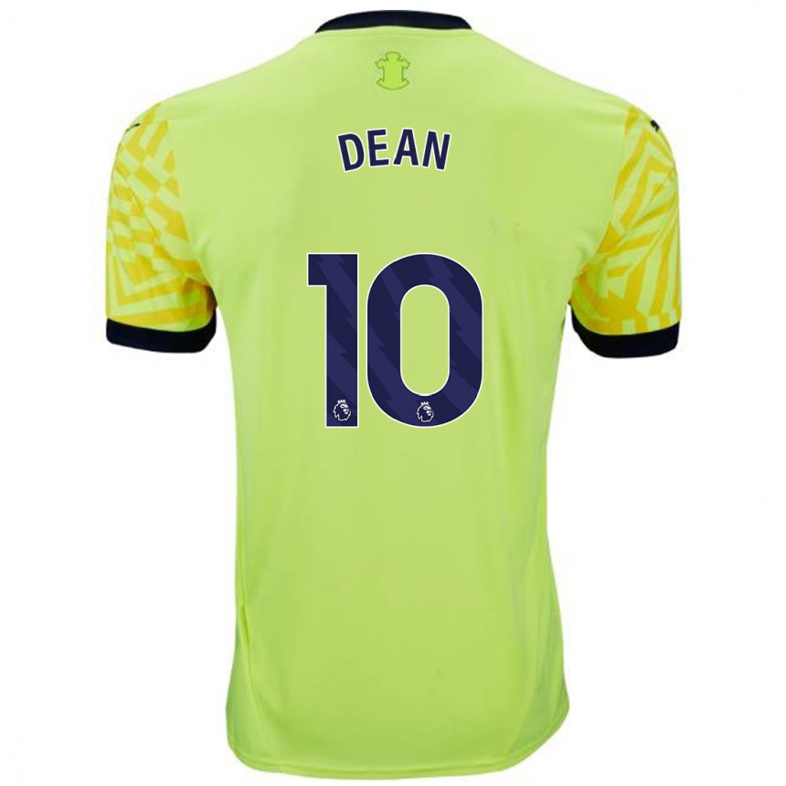 Damen Fußball Rianna Dean #10 Gelb Auswärtstrikot Trikot 2024/25 T-Shirt Luxemburg