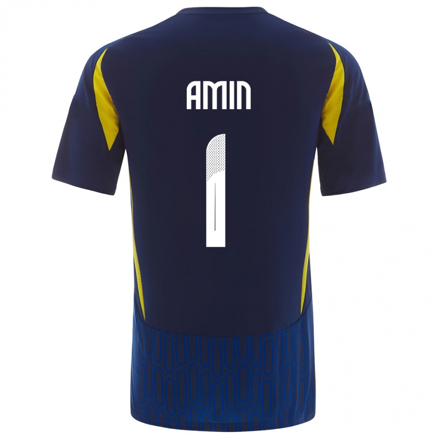 Damen Fußball Amin Al-Bukhari #1 Blau Gelb Auswärtstrikot Trikot 2024/25 T-Shirt Luxemburg