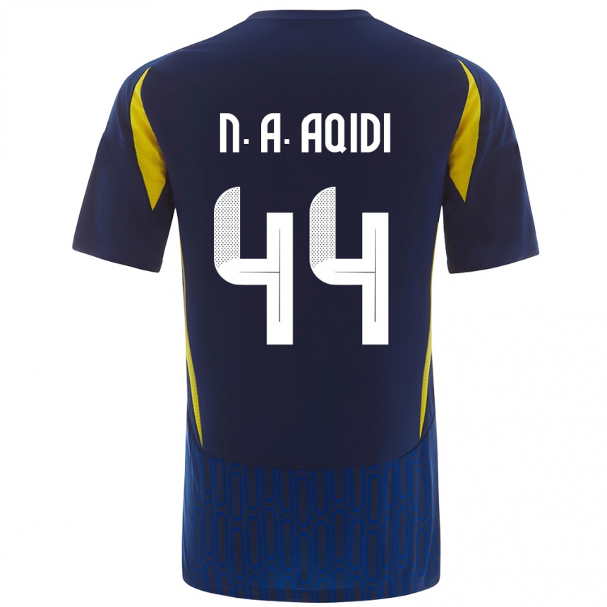 Damen Fußball Nawaf Al-Aqidi #44 Blau Gelb Auswärtstrikot Trikot 2024/25 T-Shirt Luxemburg