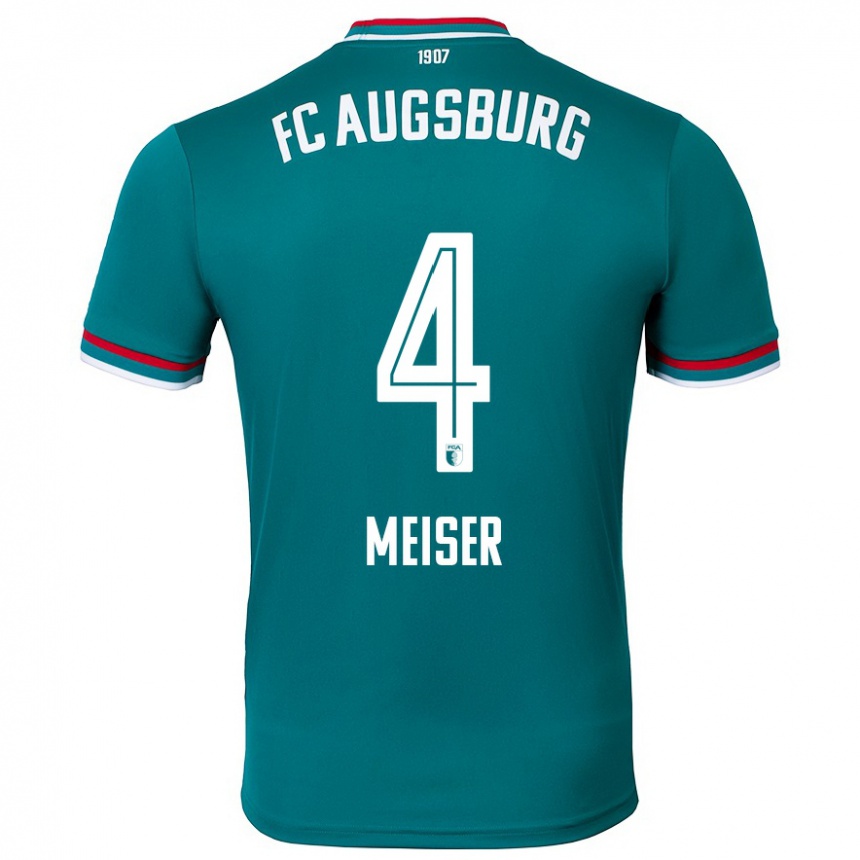 Damen Fußball Felix Meiser #4 Dunkelgrün Auswärtstrikot Trikot 2024/25 T-Shirt Luxemburg