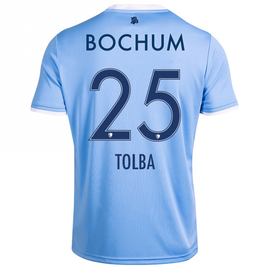 Damen Fußball Mohammed Tolba #25 Himmelblau Auswärtstrikot Trikot 2024/25 T-Shirt Luxemburg