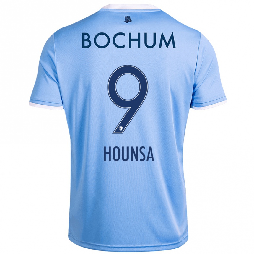 Damen Fußball Eligius Hounsa #9 Himmelblau Auswärtstrikot Trikot 2024/25 T-Shirt Luxemburg