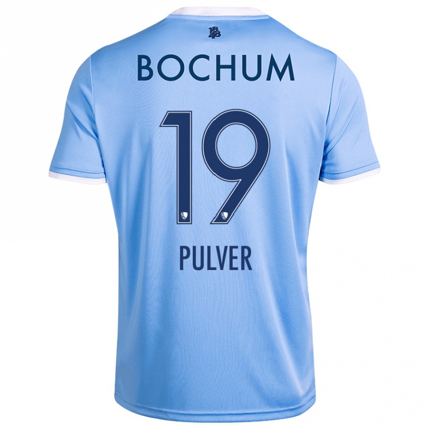 Damen Fußball Nico Pulver #19 Himmelblau Auswärtstrikot Trikot 2024/25 T-Shirt Luxemburg