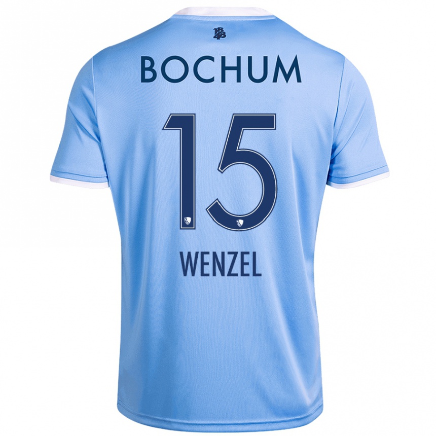 Damen Fußball Franziska Wenzel #15 Himmelblau Auswärtstrikot Trikot 2024/25 T-Shirt Luxemburg