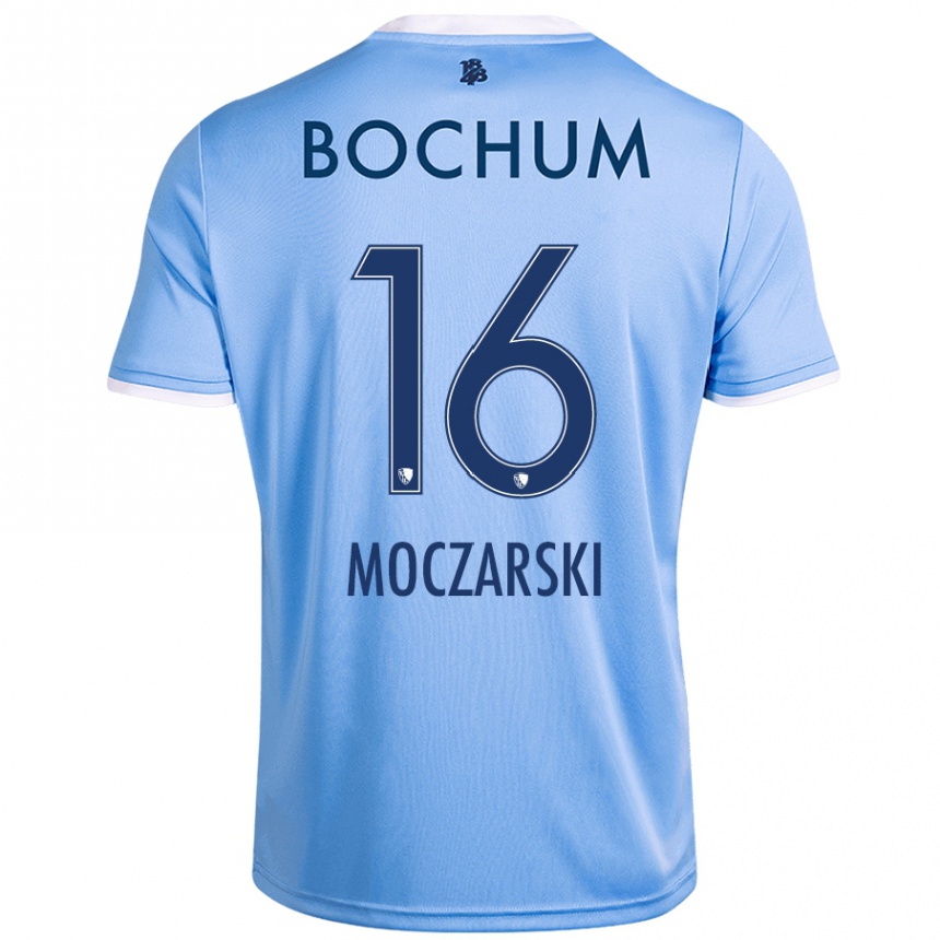 Damen Fußball Anna Moczarski #16 Himmelblau Auswärtstrikot Trikot 2024/25 T-Shirt Luxemburg