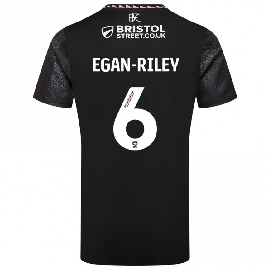 Damen Fußball Cj Egan-Riley #6 Schwarz Auswärtstrikot Trikot 2024/25 T-Shirt Luxemburg