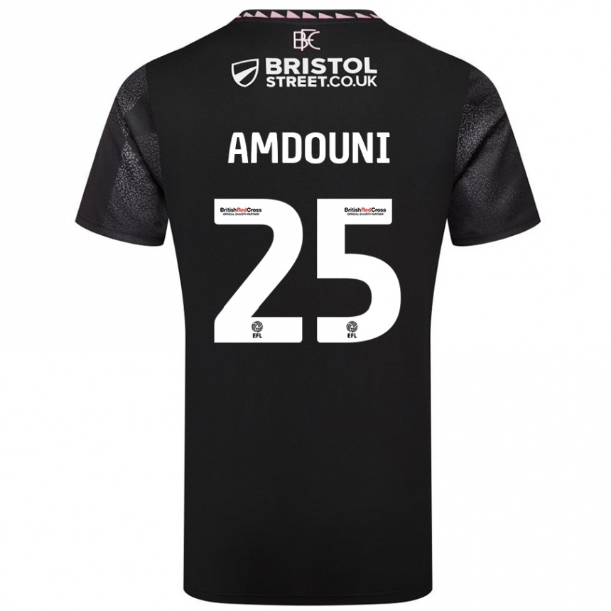 Damen Fußball Zeki Amdouni #25 Schwarz Auswärtstrikot Trikot 2024/25 T-Shirt Luxemburg