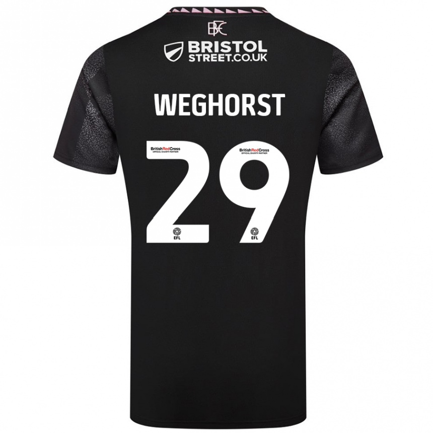 Damen Fußball Wout Weghorst #29 Schwarz Auswärtstrikot Trikot 2024/25 T-Shirt Luxemburg