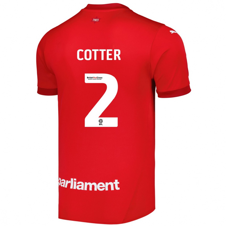 Kinder Fußball Barry Cotter #2 Rot Heimtrikot Trikot 2024/25 T-Shirt Luxemburg