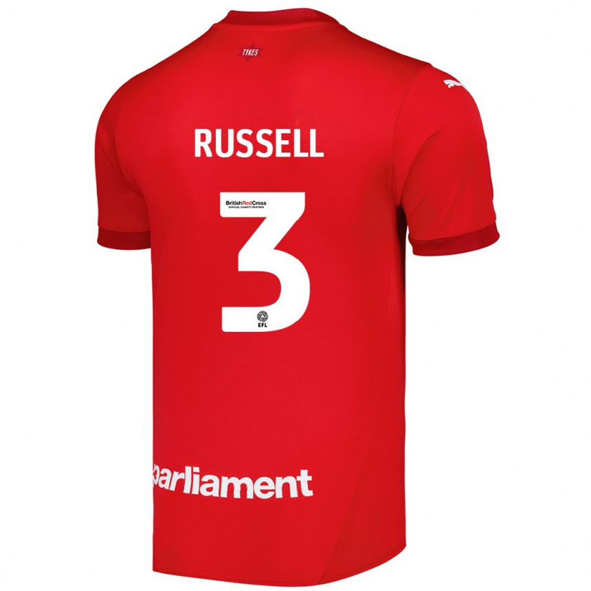 Kinder Fußball Jon Russell #3 Rot Heimtrikot Trikot 2024/25 T-Shirt Luxemburg