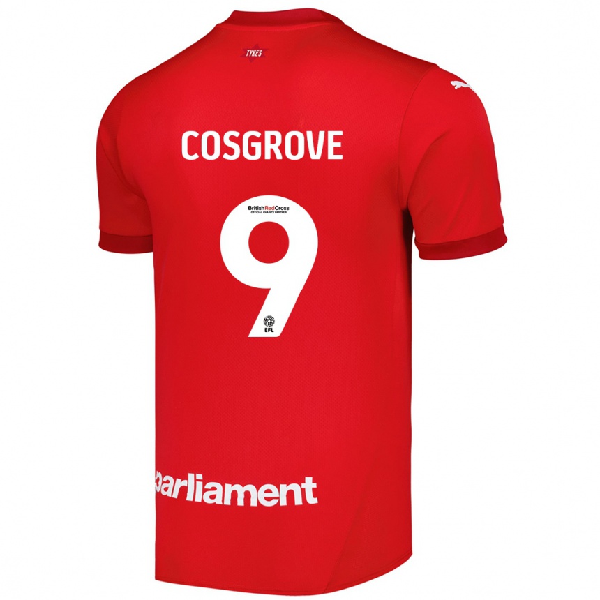 Kinder Fußball Sam Cosgrove #9 Rot Heimtrikot Trikot 2024/25 T-Shirt Luxemburg