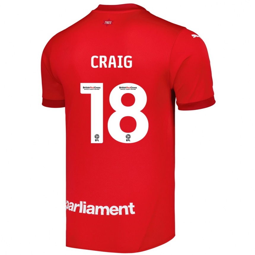 Kinder Fußball Matthew Craig #18 Rot Heimtrikot Trikot 2024/25 T-Shirt Luxemburg