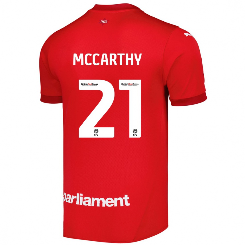 Kinder Fußball Conor Mccarthy #21 Rot Heimtrikot Trikot 2024/25 T-Shirt Luxemburg