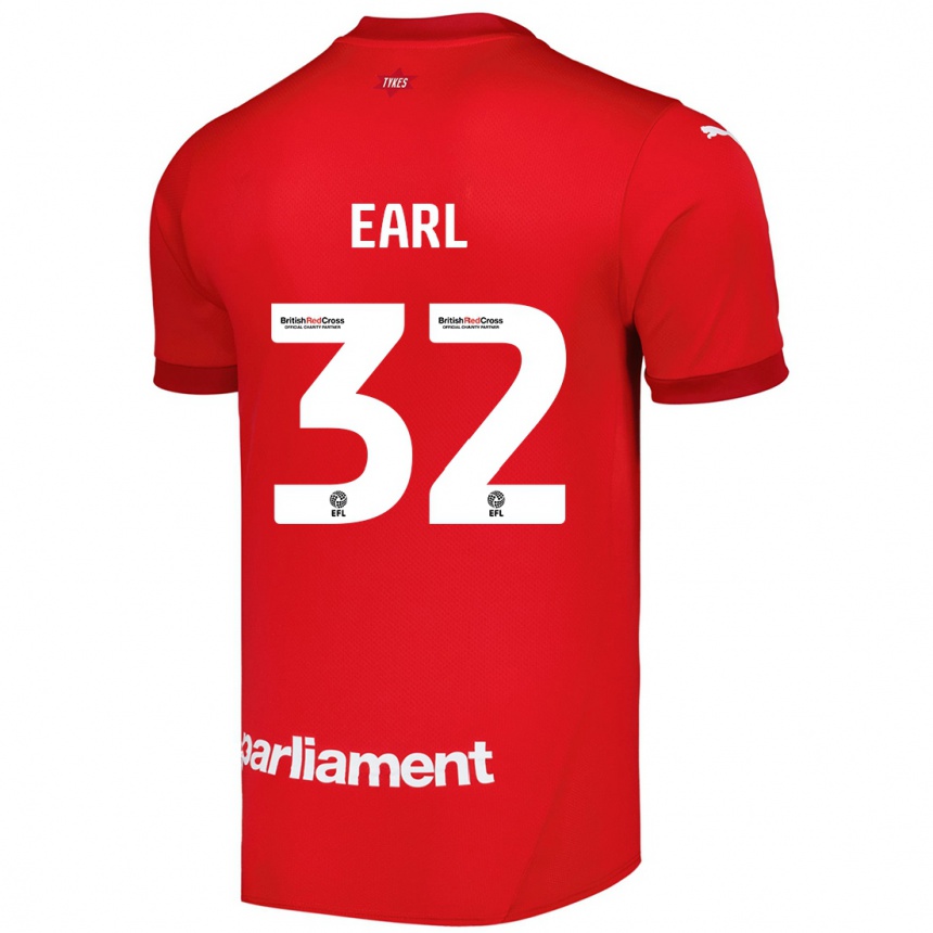 Kinder Fußball Josh Earl #32 Rot Heimtrikot Trikot 2024/25 T-Shirt Luxemburg