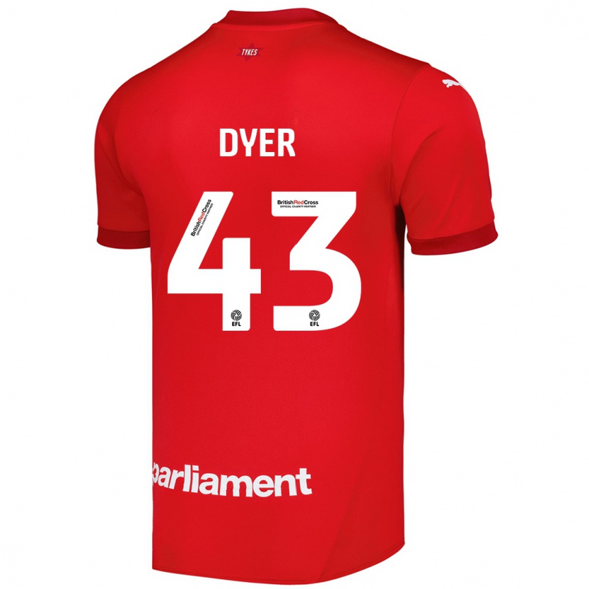 Kinder Fußball Josiah Dyer #43 Rot Heimtrikot Trikot 2024/25 T-Shirt Luxemburg