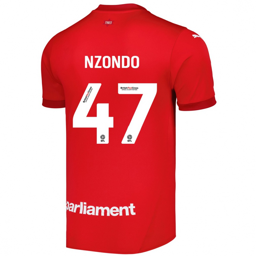 Kinder Fußball Emmaisa Nzondo #47 Rot Heimtrikot Trikot 2024/25 T-Shirt Luxemburg