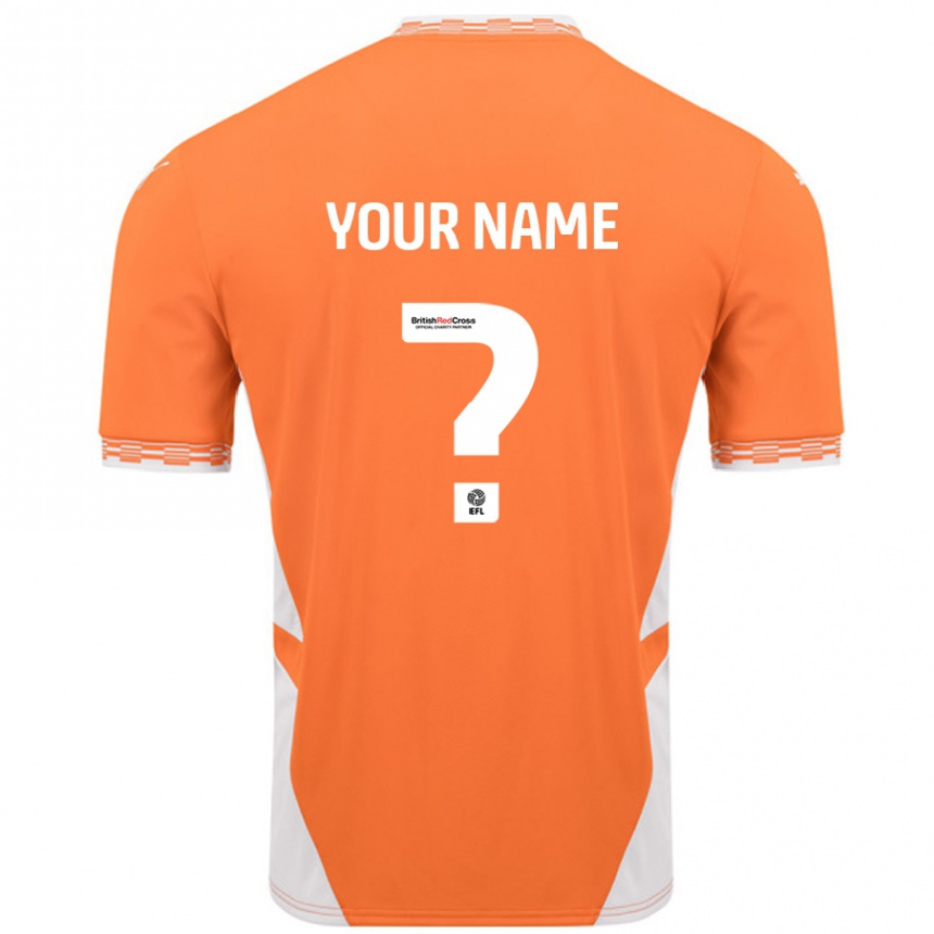 Kinder Fußball Ihren Namen #0 Orange Weiß Heimtrikot Trikot 2024/25 T-Shirt Luxemburg