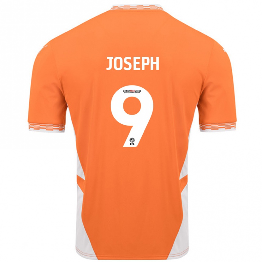 Kinder Fußball Kyle Joseph #9 Orange Weiß Heimtrikot Trikot 2024/25 T-Shirt Luxemburg