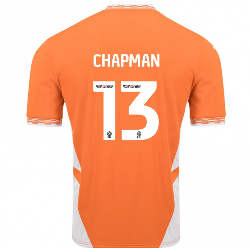 Kinder Fußball Mackenzie Chapman #13 Orange Weiß Heimtrikot Trikot 2024/25 T-Shirt Luxemburg