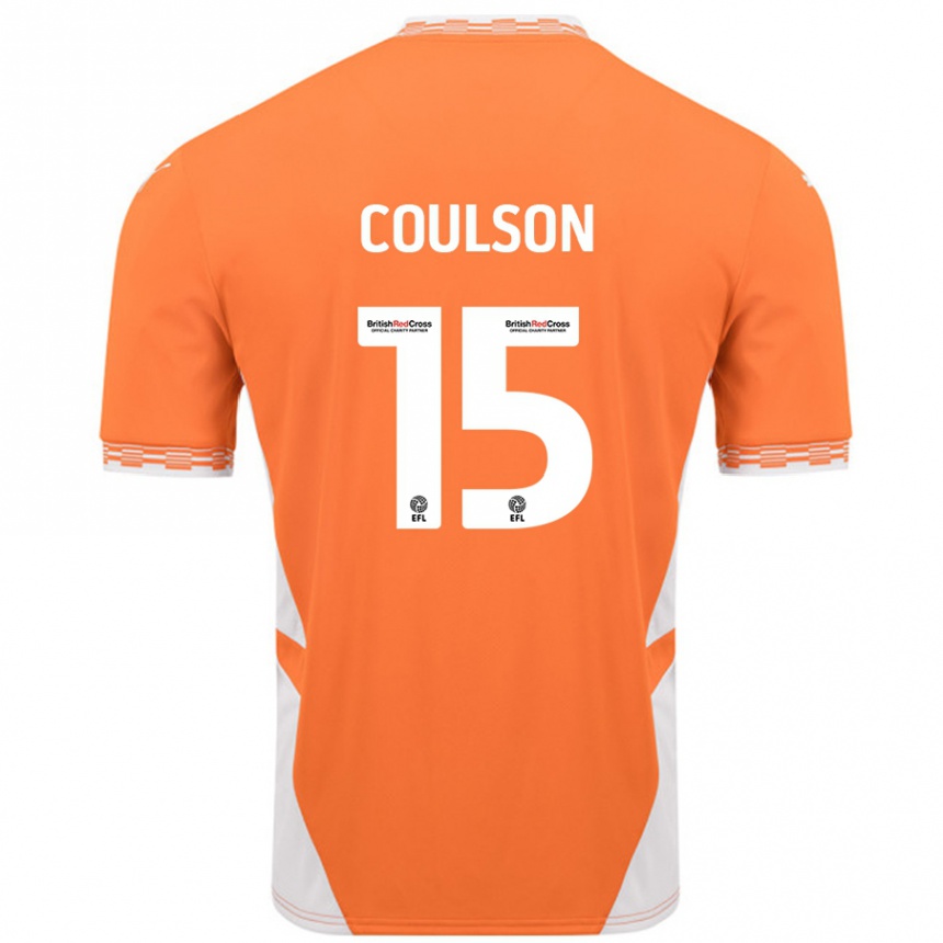 Kinder Fußball Hayden Coulson #15 Orange Weiß Heimtrikot Trikot 2024/25 T-Shirt Luxemburg