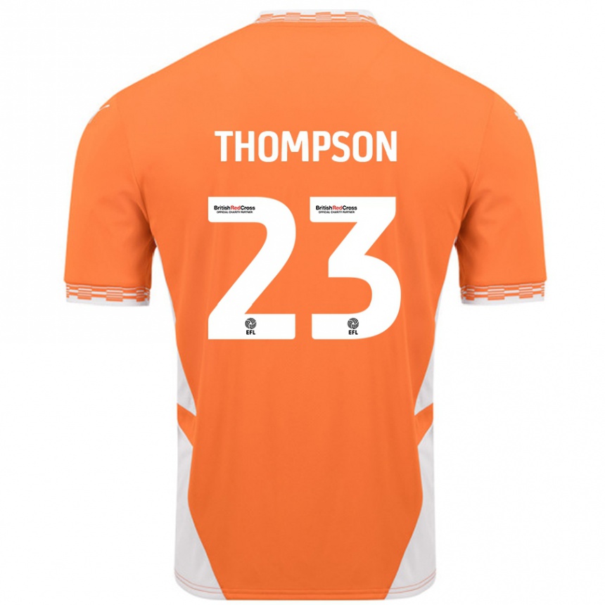 Kinder Fußball Dominic Thompson #23 Orange Weiß Heimtrikot Trikot 2024/25 T-Shirt Luxemburg