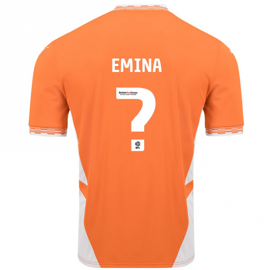 Kinder Fußball Ezra Emina #0 Orange Weiß Heimtrikot Trikot 2024/25 T-Shirt Luxemburg