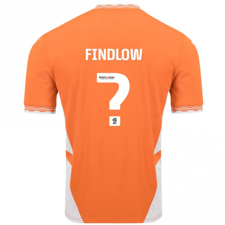 Kinder Fußball Luke Findlow #0 Orange Weiß Heimtrikot Trikot 2024/25 T-Shirt Luxemburg