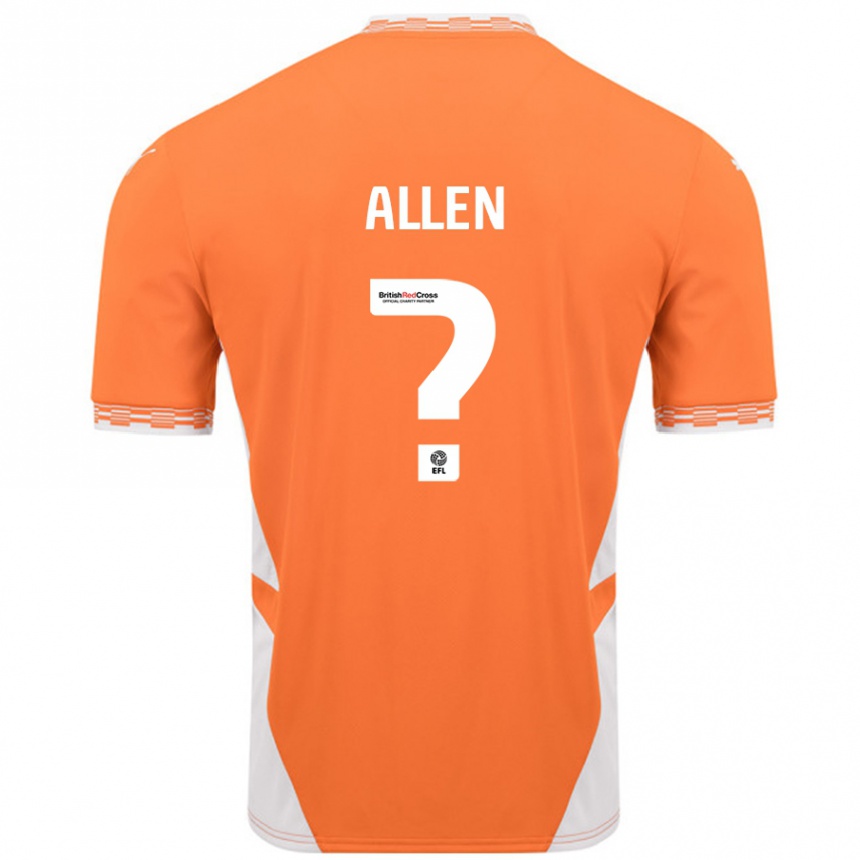 Kinder Fußball Karen Allen #0 Orange Weiß Heimtrikot Trikot 2024/25 T-Shirt Luxemburg