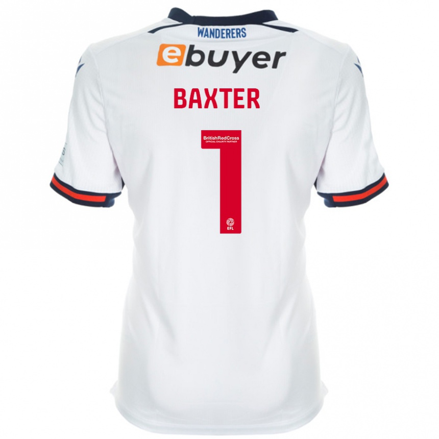 Kinder Fußball Nathan Baxter #1 Weiß Heimtrikot Trikot 2024/25 T-Shirt Luxemburg