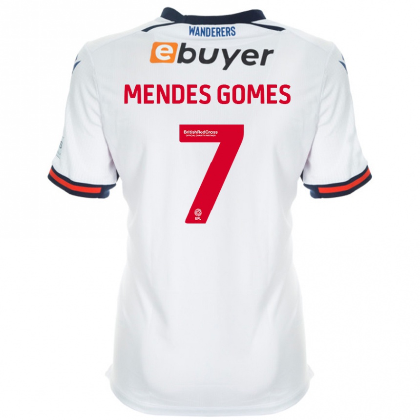 Kinder Fußball Carlos Mendes #7 Weiß Heimtrikot Trikot 2024/25 T-Shirt Luxemburg